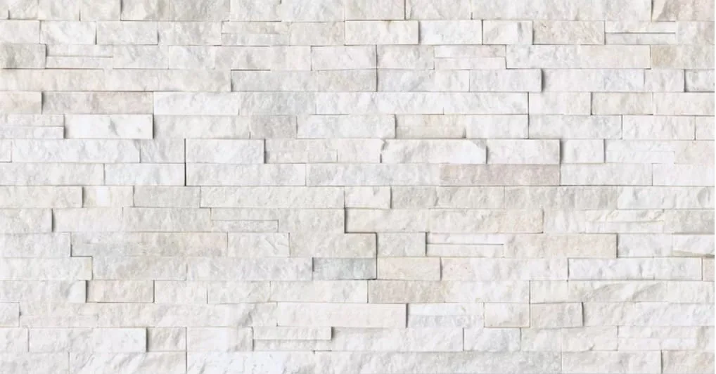 Cleft Split Face Ledger Random Sized Slate Mosaic Tile in Glacier White