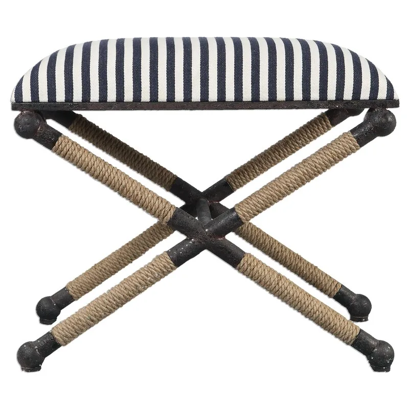 Brunon Metal Upholstered Vanity Stool
