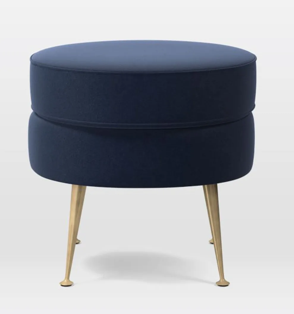 Pietro Mid-Century Round Ottoman