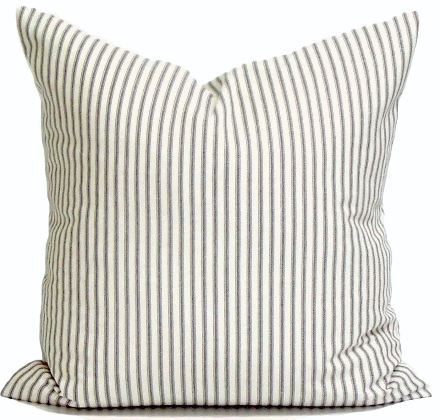 Ticking Stripe Pillow, Farmhouse Decor, Farmhouse Pillow, Ticking Pillow Cover, Charcoal Throw Pillow Cover