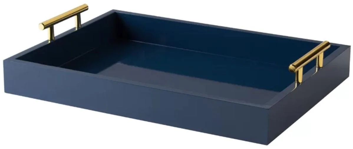 Lipton Decorative Serving Tray with Polished Metal Handles