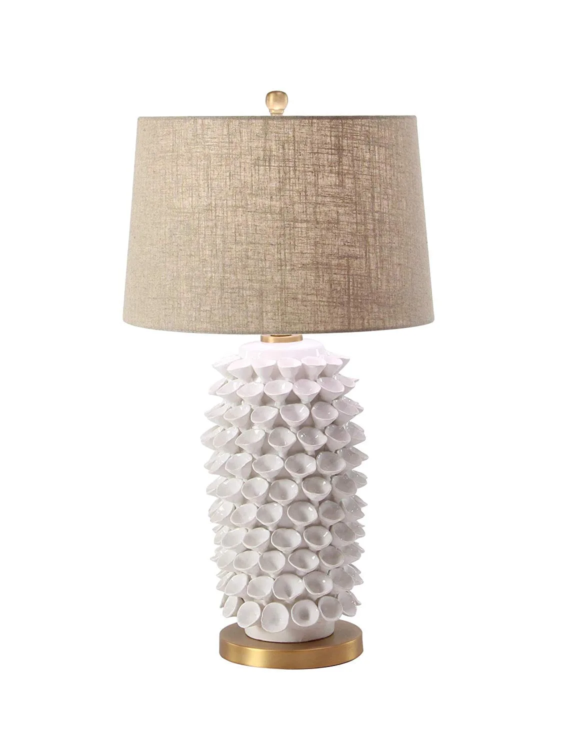 Deco 79 Table Lamps, Large, Tan, White, Black