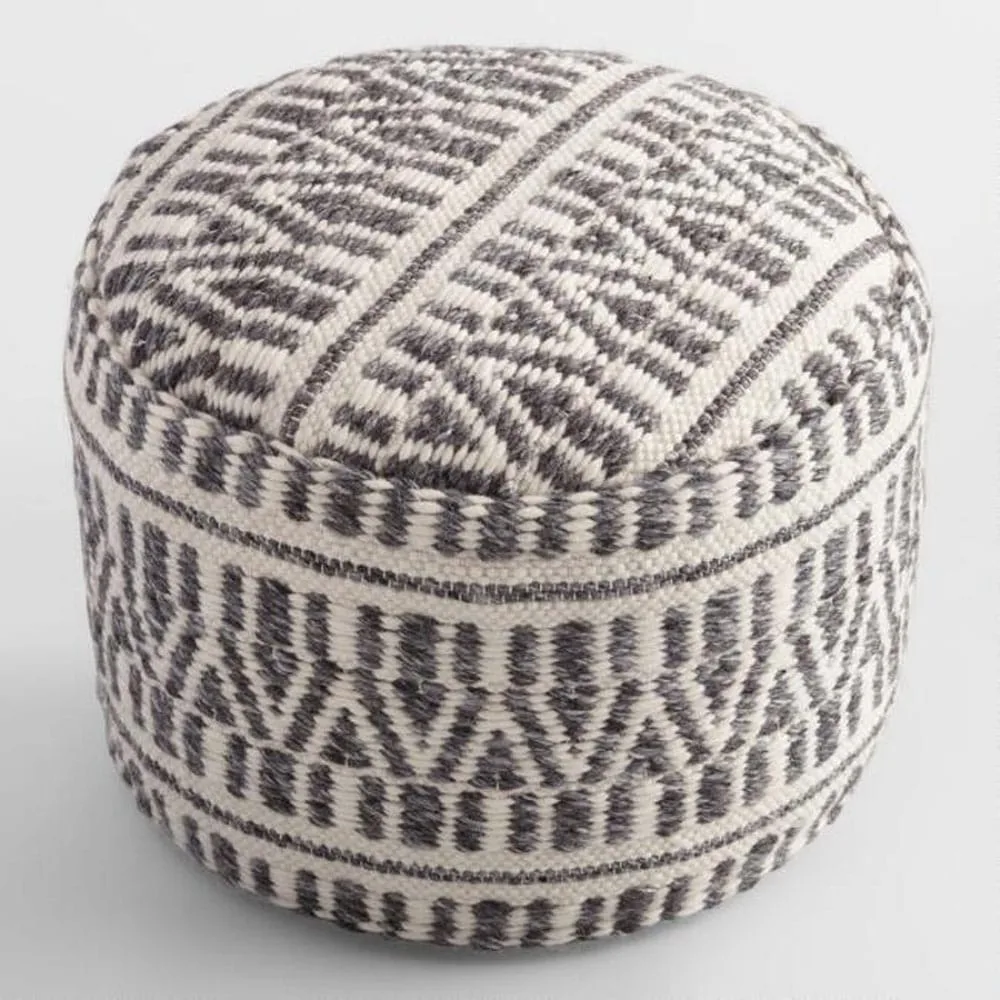 Woven Textured Floor Pouf