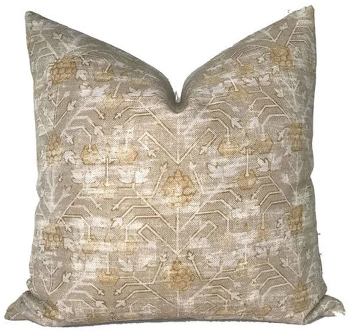 Zak and Fox Khotan Pillow Cover in Goldwork