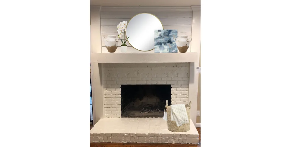 Modern Farmhouse Mantel: design detail 1