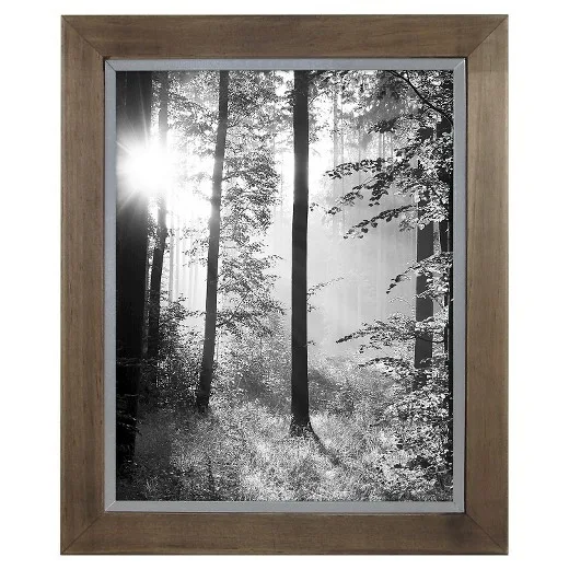 Raw Wood with Metal Edge Frame