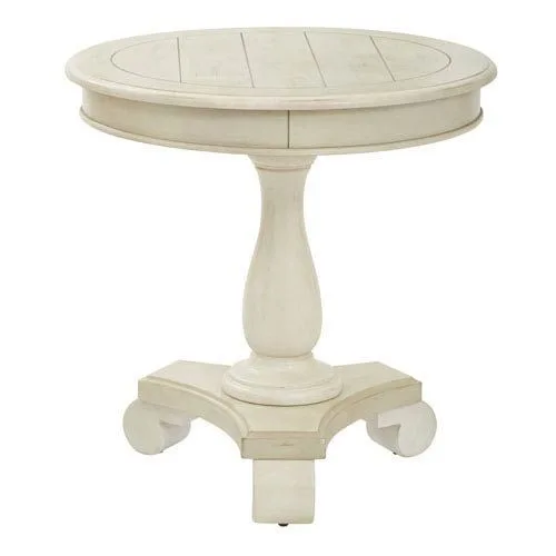 Office Star Products Avalon Antique Beige Round Accent Table