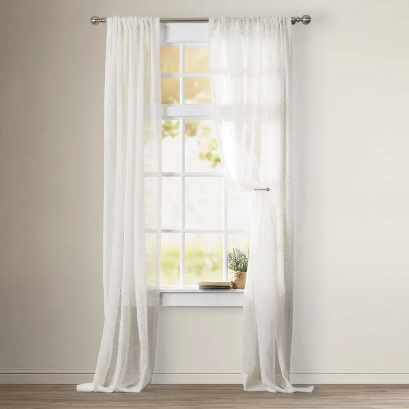 Swansea Solid Sheer Rod Pocket Single Curtain Panel