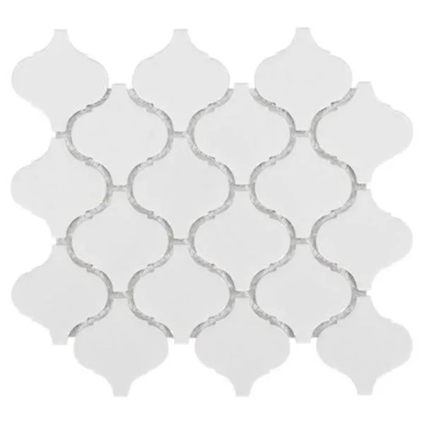 Arabesque Lantern White Porcelain Mosaic