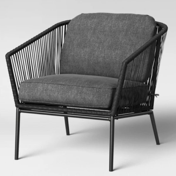 Standish 2pc Club Chair - Black with Gray Cushions - Project 62