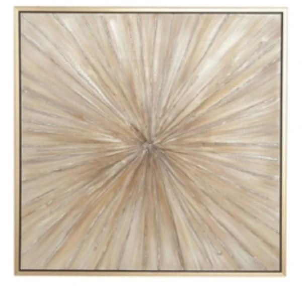Gold Contemporary Burst Framed Canvas Art Print