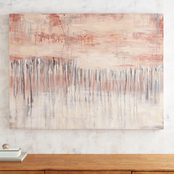 Dripping Blush Abstract Art