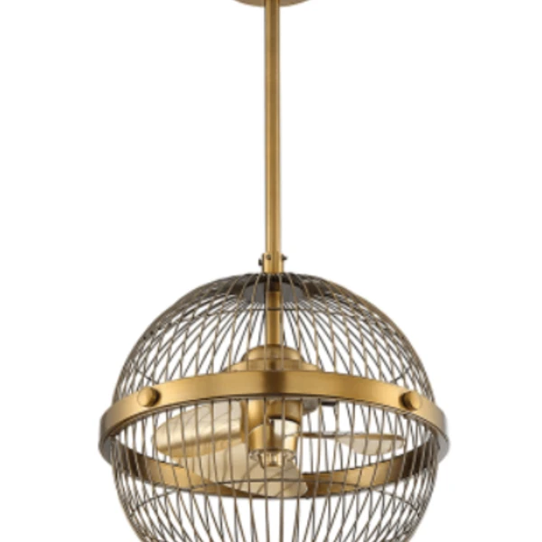 Warm Brass Arena 3 Blade Hanging Ceiling Fan