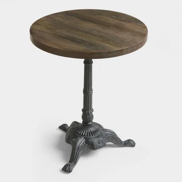 Metal And Wood Bistro Accent Table