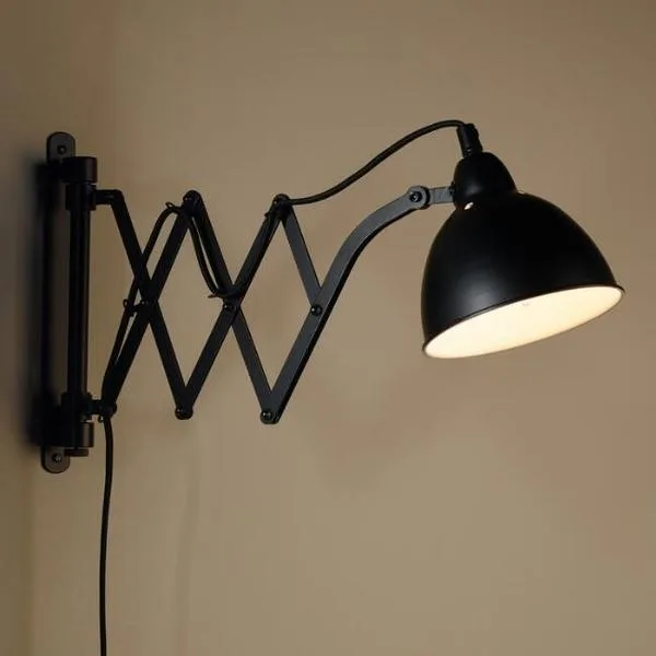 Black Metal Accordion Wall Sconce