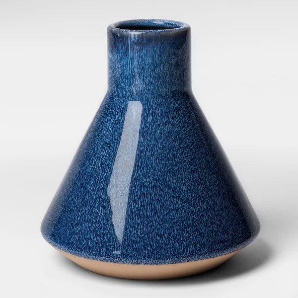 Stoneware Vase Short - Blue
