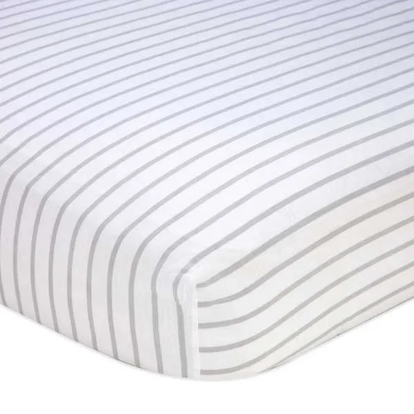 Nautica Kids® Mix & Match Striped Fitted Crib Sheet in Grey/White