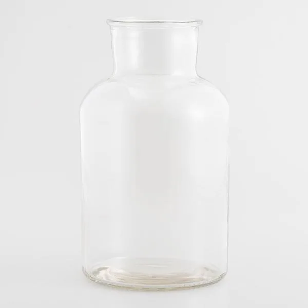 Large Clear Glass Bottleneck Vase