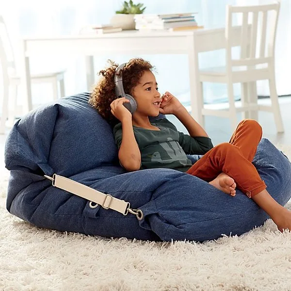 Adjustable Blue Bean Bag Chair