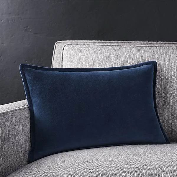 Brenner Indigo Blue 18"x12 " Velvet Pillow
