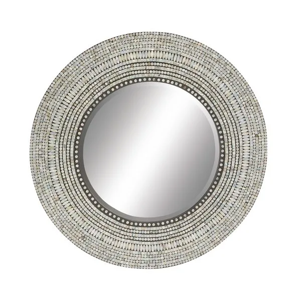 Shell Inlay Round Mirror