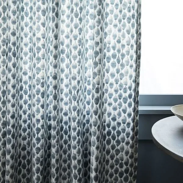 Cotton Stamped Dots Curtain Set