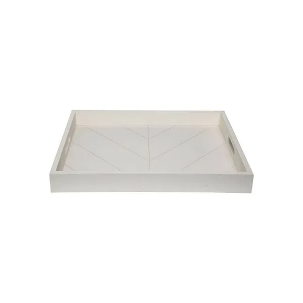 Foreside Home and Garden White Routed Tray