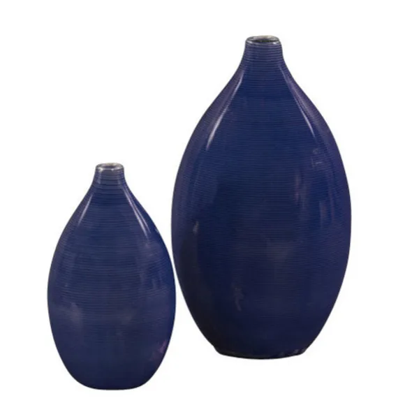Howard Elliott Cobalt Blue Glaze Ceramic Vases