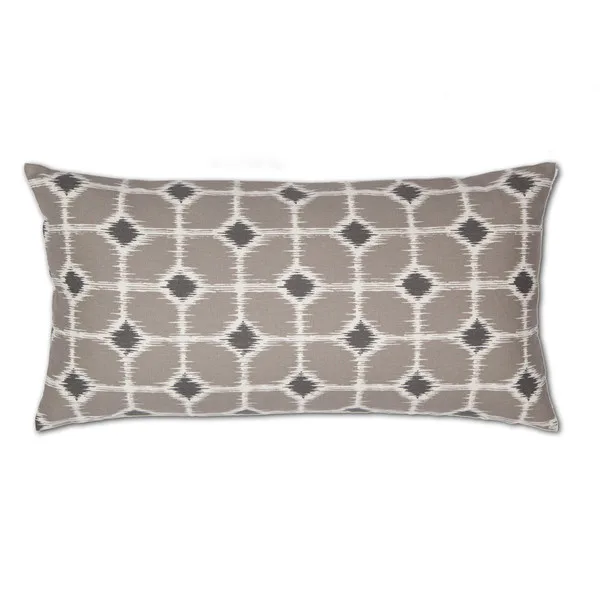 Gray & White Ikat pillow