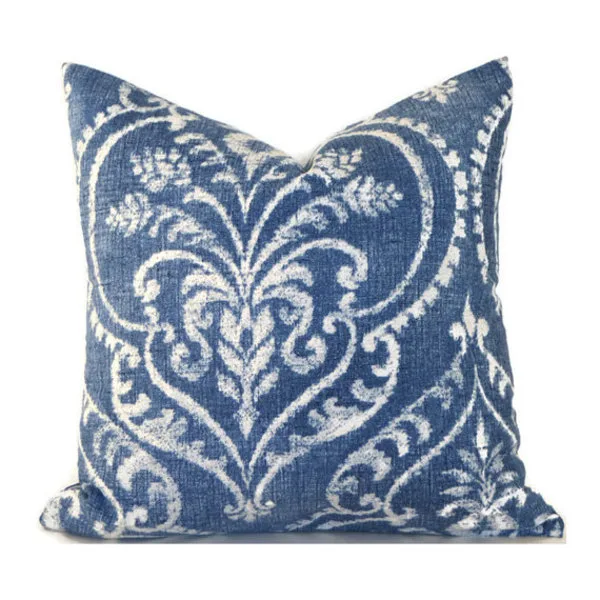 Blue Pillow Damask Pillow