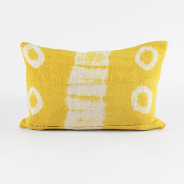 Yellow Mud Cloth Pillow Cover