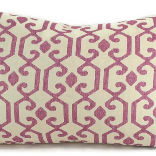 Fuchsia & Off White Woven Fretwork