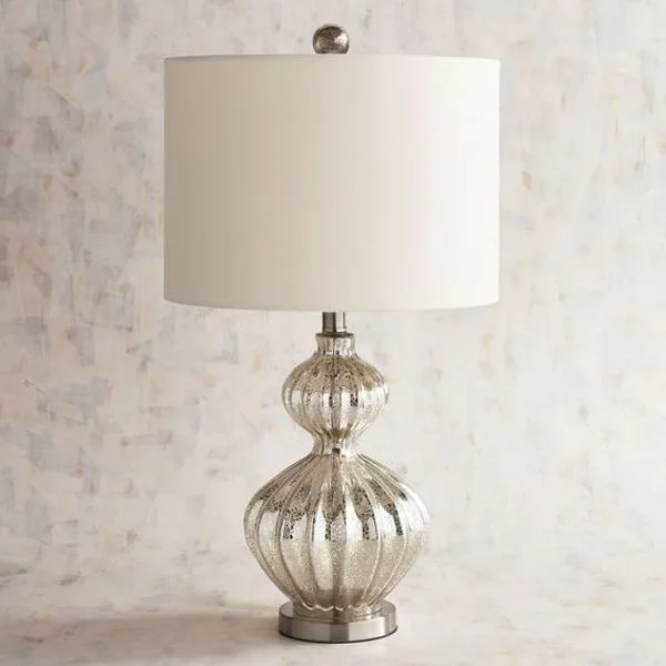 Silver Teardrop Gourd Table Lamp