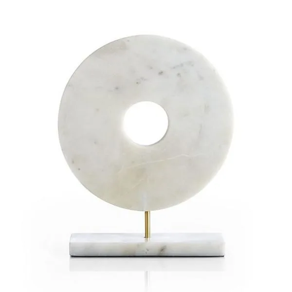 White Marble Circle on Stand