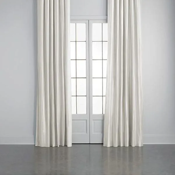 DUPIONI SILK DRAPE IN IVORY - 50" X 96"