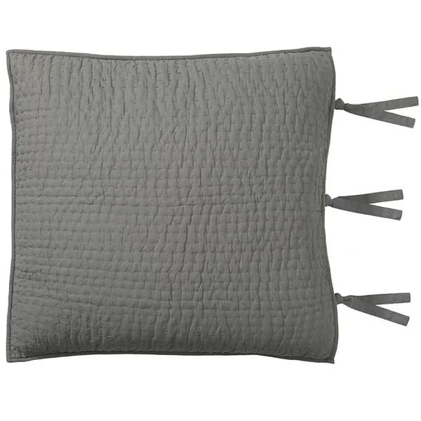 Pick-Stitch Handcrafted Sham, Euro, Flagstone Gray