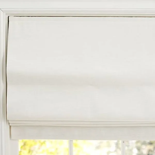 EMERY LINEN/COTTON CORDLESS ROMAN SHADE Ivory 36X64