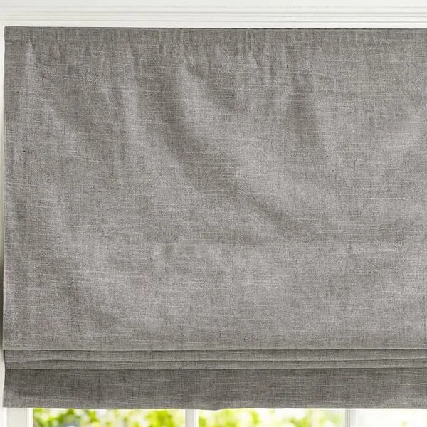 EMERY LINEN/COTTON CORDLESS ROMAN SHADE Gray 36x64