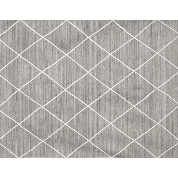 JUTE LATTICE RUG, 9X12', GRAY