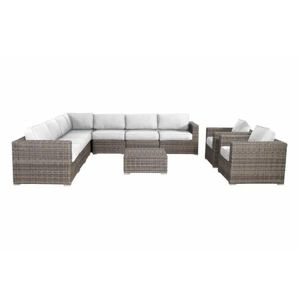 Lazaro 10 Piece Sectional Seating Group with Sunbrella Cushions