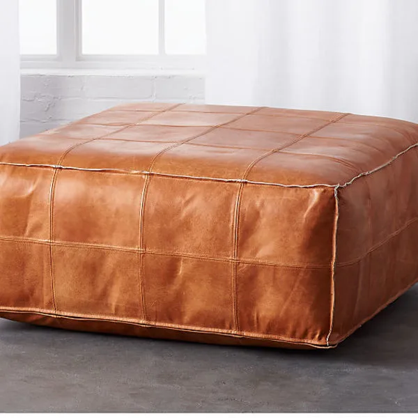 LEATHER OTTOMAN-POUF