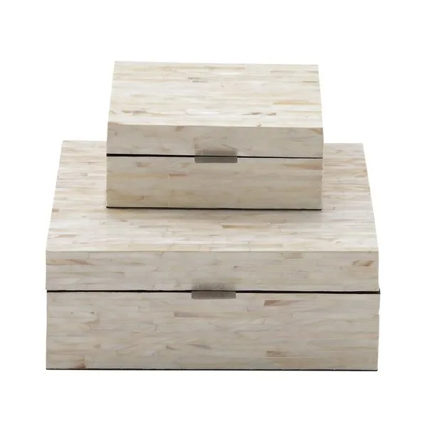 Leeja 2 Piece Decorative Mother of Pearl Inlay Box Set
