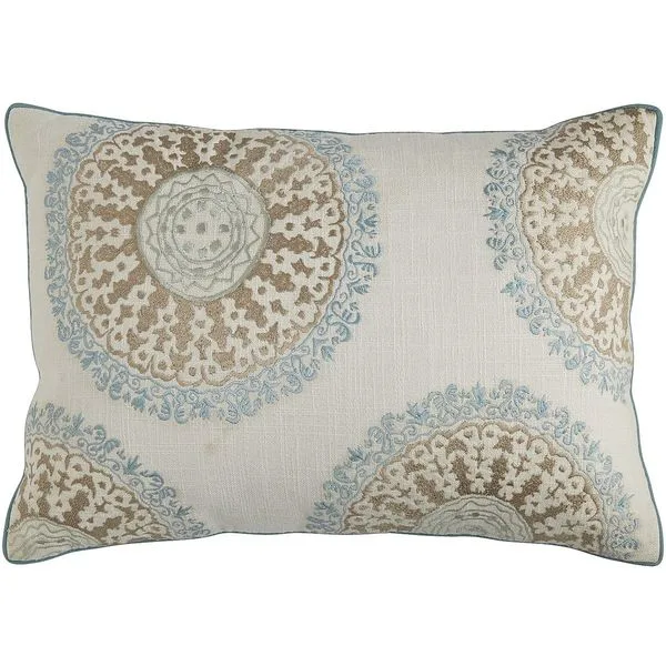 Blue medallion pillow
