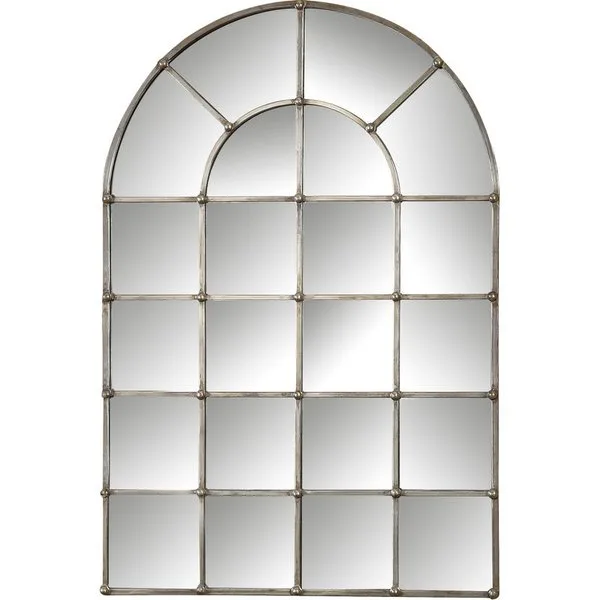 Metal Arch Window Wall Mirror