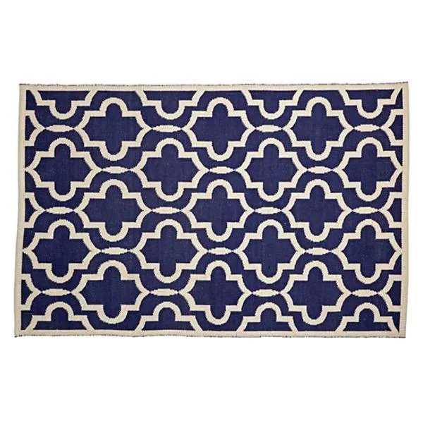 8 x 10' Fretwork Navy Rug