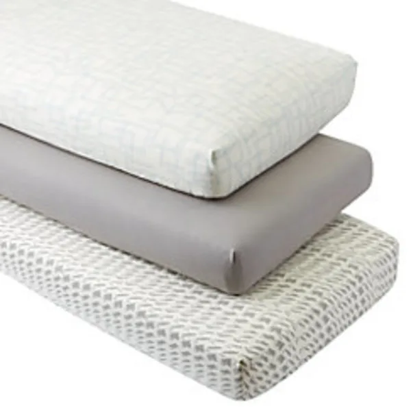 Organic Daily Sketch Blue Crib Fitted Sheets (Set of 3)