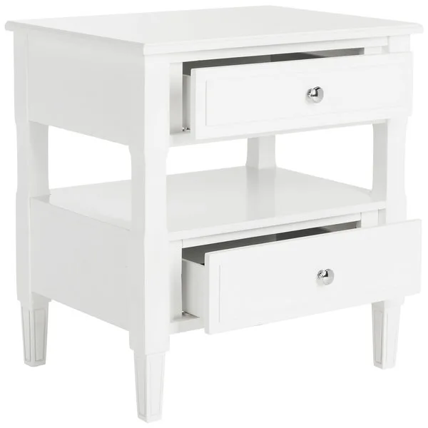 Lovisa Two-Drawer Nightstand, White