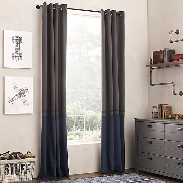 COLORBLOCK TUMBLE-WASHED TWILL DRAPERY PANEL
