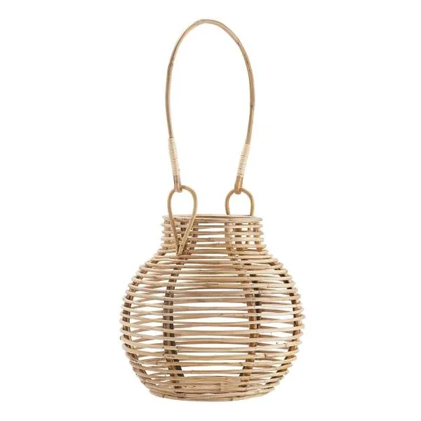 Riley Rattan Lantern, Natural, Medium
