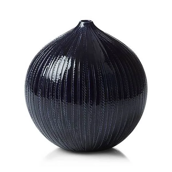 Rope Indigo Blue Ceramic Vase